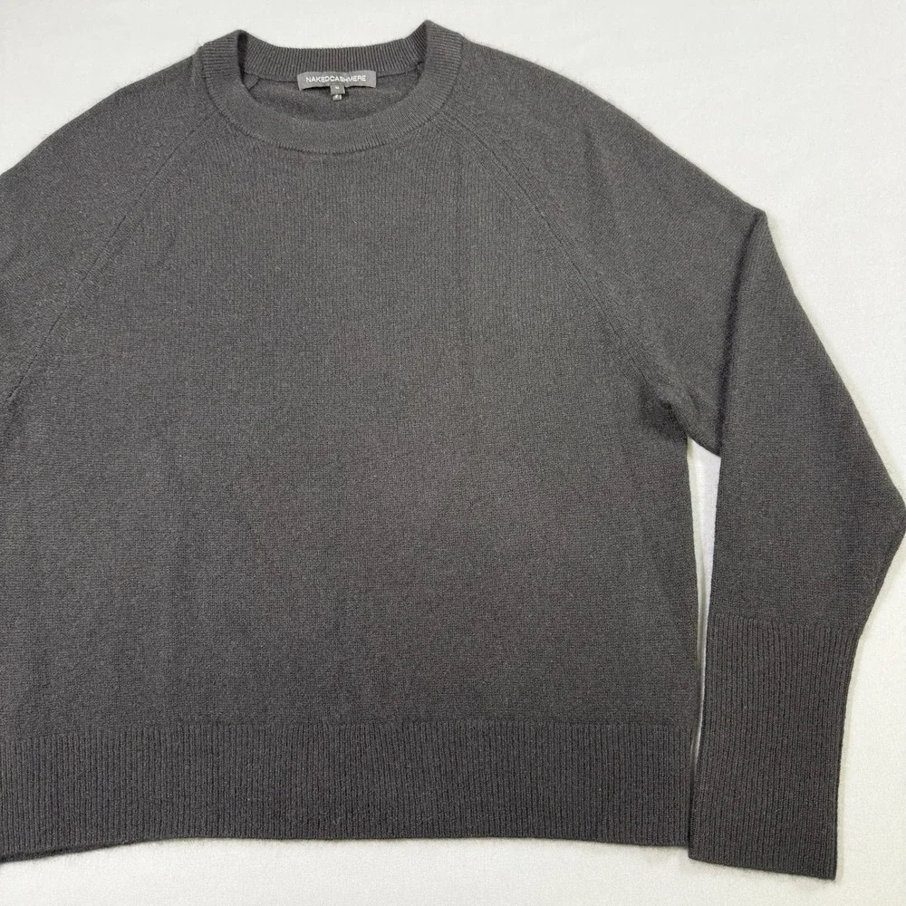 NAKED CASHMERE KAIA CREWNECK CASHMERE SWEATER Womens Medium‎ Black Quiet Luxury